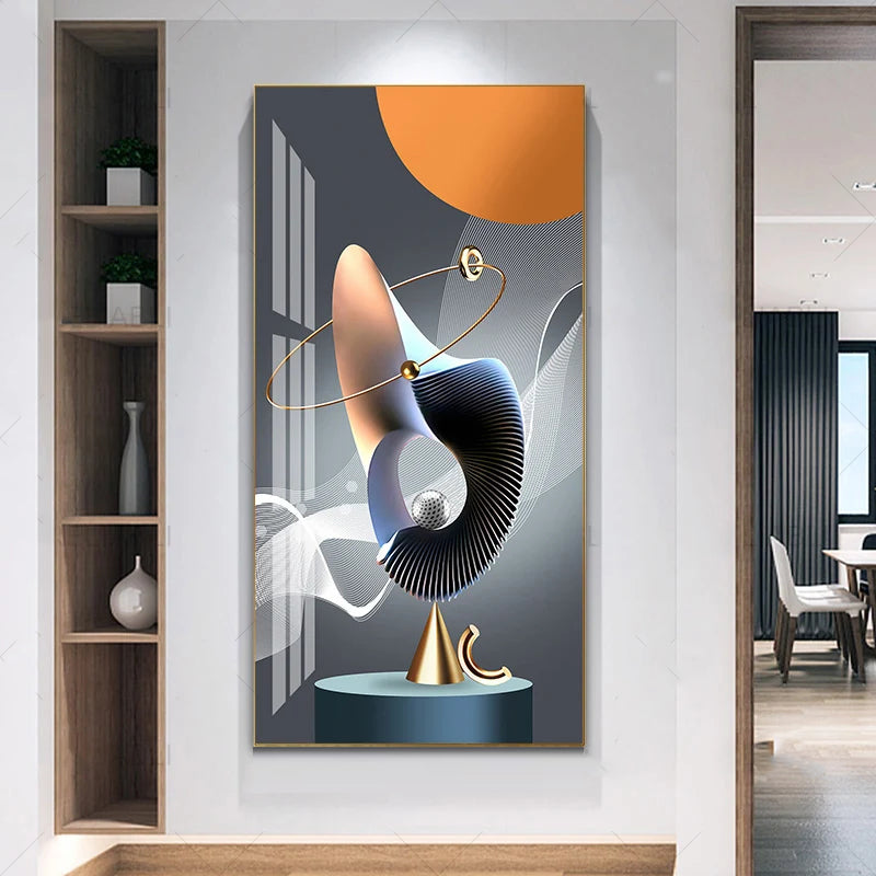 Nordic Celestial Harmony Wandkunst Feine Kunstleinwanddrucke Leichte Luxus Abstrakte Glückbringende Bilder Für Modernes Apartment Wohnzimmer Foyer Kunst Dekor (Unrahmt)