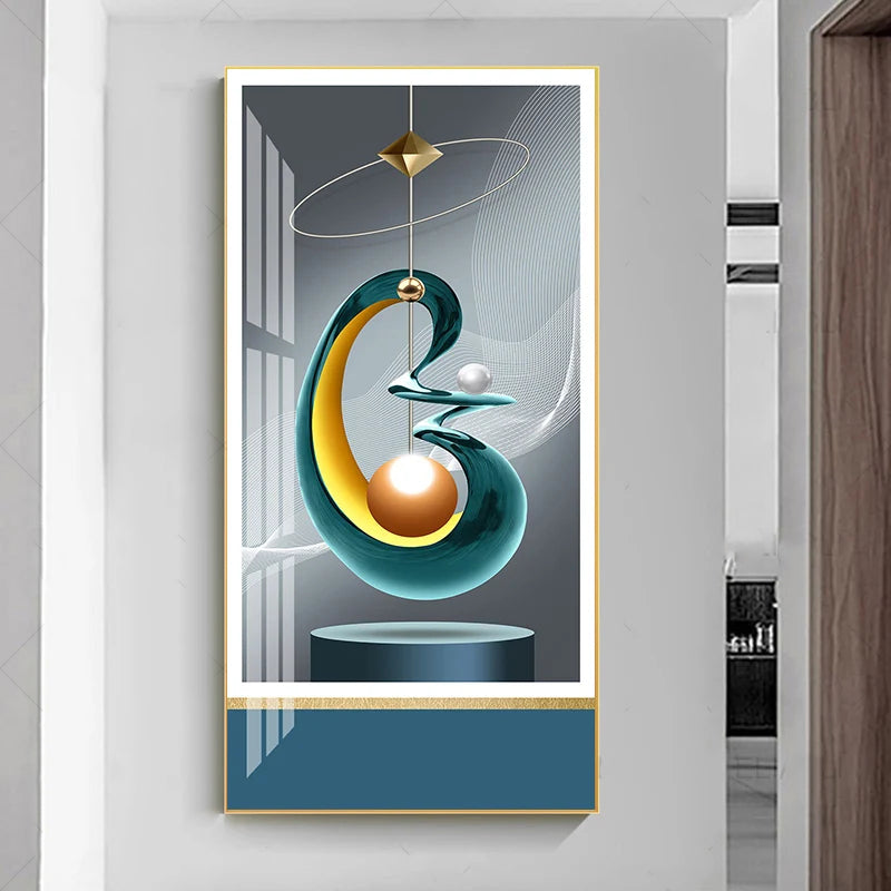 Nordic Celestial Harmony Wandkunst Feine Kunstleinwanddrucke Leichte Luxus Abstrakte Glückbringende Bilder Für Modernes Apartment Wohnzimmer Foyer Kunst Dekor (Unrahmt)