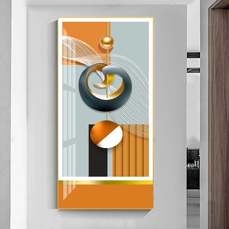 Nordic Celestial Harmony Wandkunst Feine Kunstleinwanddrucke Leichte Luxus Abstrakte Glückbringende Bilder Für Modernes Apartment Wohnzimmer Foyer Kunst Dekor (Unrahmt)
