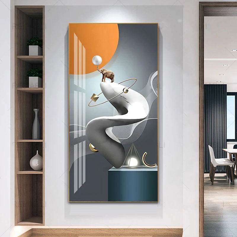 Nordic Celestial Harmony Wandkunst Feine Kunstdrucke Leichte Luxus Abstrakte Glücksbringer Bilder Für Modernes Apartment Wohnzimmer Flur Kunst Dekor