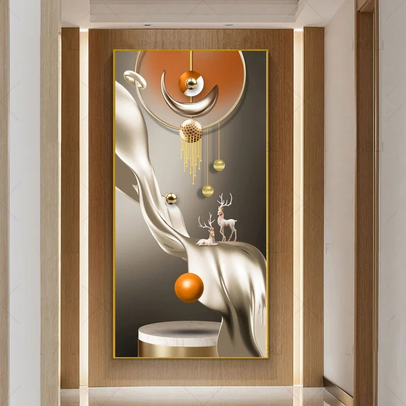 Nordic Celestial Harmony Wandkunst Feine Kunstdrucke Leichte Luxus Abstrakte Glücksbringer Bilder Für Modernes Apartment Wohnzimmer Flur Kunst Dekor