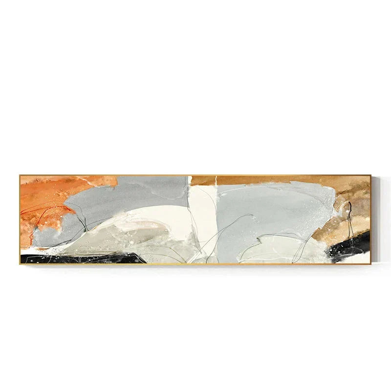 Nordic Geomorphe Abstrakte Breitformat-Wandkunst Fine Art Leinwanddrucke Moderne Bilder Für Über Dem Bett Zeitgenössische Wohnzimmerkunst Für Über Dem Sofa