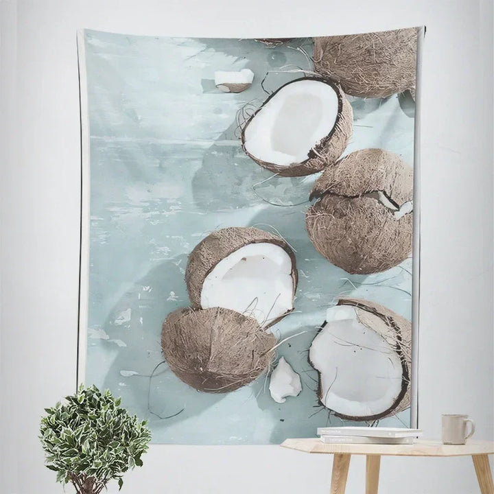 Nordic Hängender Wandteppich Dekoration 100% Polyester Bedruckte Meereslandschaften Sonne Meer & Sandstrand Blauer Himmel Wandteppiche Bilder von Ruhe für das Wohnzimmer