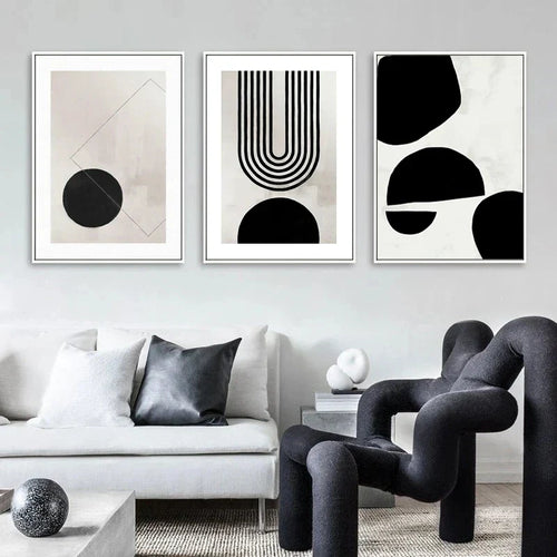 Nordic Minimalist Geometrische Abstrakte Wandkunst Fein Kunst Leinwand Drucke Beige Schwarz Abstrakte Bilder Für Moderne Wohnung Dekor