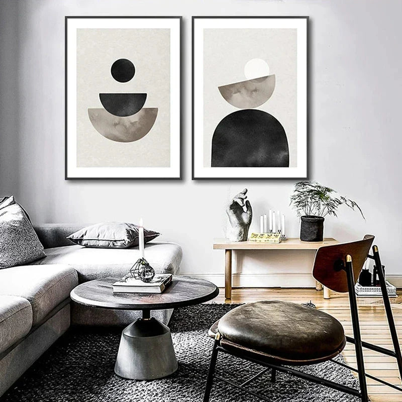 Nordic Minimalist Geometrische Abstrakte Wandkunst Fein Kunst Leinwand Drucke Beige Schwarz Abstrakte Bilder Für Moderne Wohnung Dekor