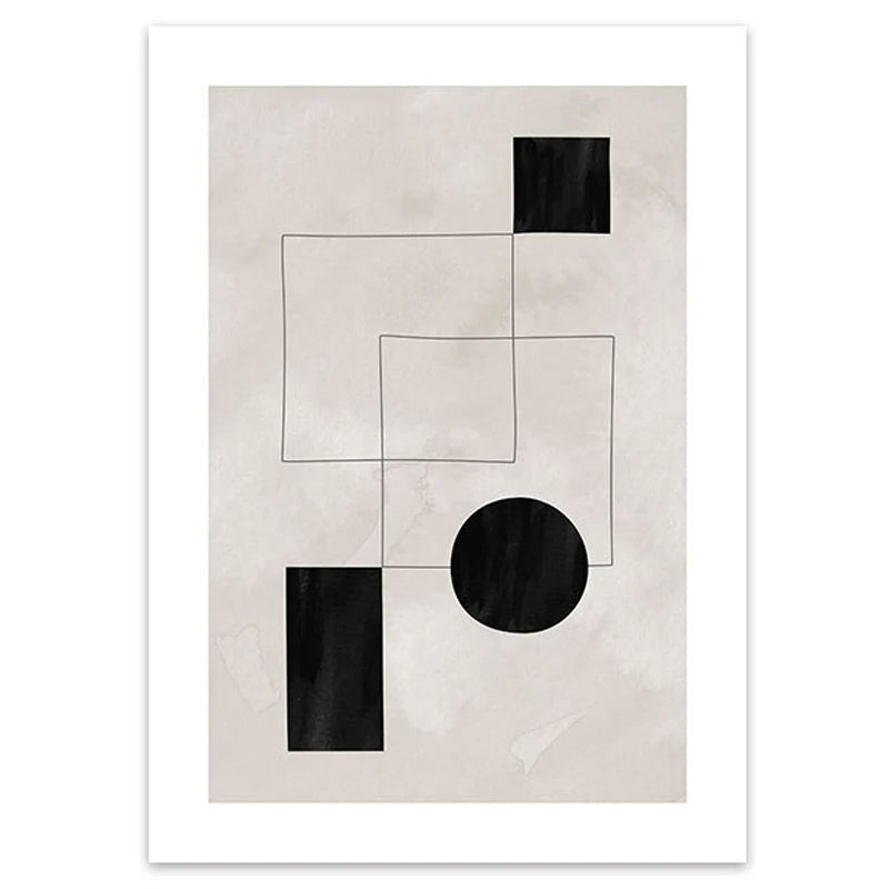 Nordic Minimalist Geometrische Abstrakte Wandkunst Fein Kunst Leinwand Drucke Beige Schwarz Abstrakte Bilder Für Moderne Wohnung Dekor