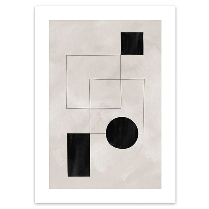 Nordic Minimalist Geometrische Abstrakte Wandkunst Fein Kunst Leinwand Drucke Beige Schwarz Abstrakte Bilder Für Moderne Wohnung Dekor