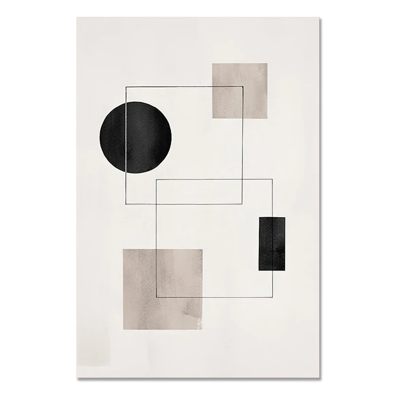 Nordic Minimalist Geometrische Abstrakte Wandkunst Fein Kunst Leinwand Drucke Beige Schwarz Abstrakte Bilder Für Moderne Wohnung Dekor