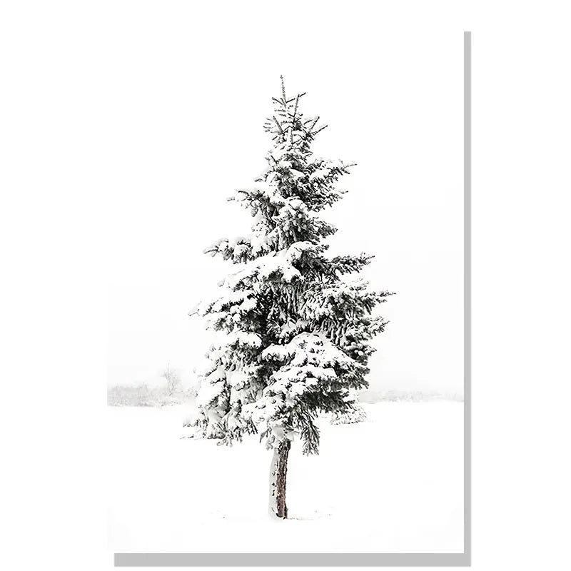 Nordic Winter Forest Deer Landschaft Wandkunst Fine Art Leinwanddrucke Galerie Wandbilder für Wohnzimmer Esszimmer Kunst für skandinavische Wohnkultur | Karnz