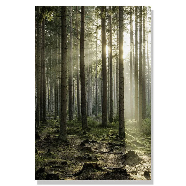 Nordic Winter Forest Deer Landschaft Wandkunst Fine Art Leinwanddrucke Galerie Wandbilder für Wohnzimmer Esszimmer Kunst für skandinavische Wohnkultur | Karnz