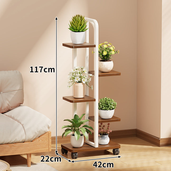Rollendes vertikales Pflanzendisplay-Regal mit Bogengriff