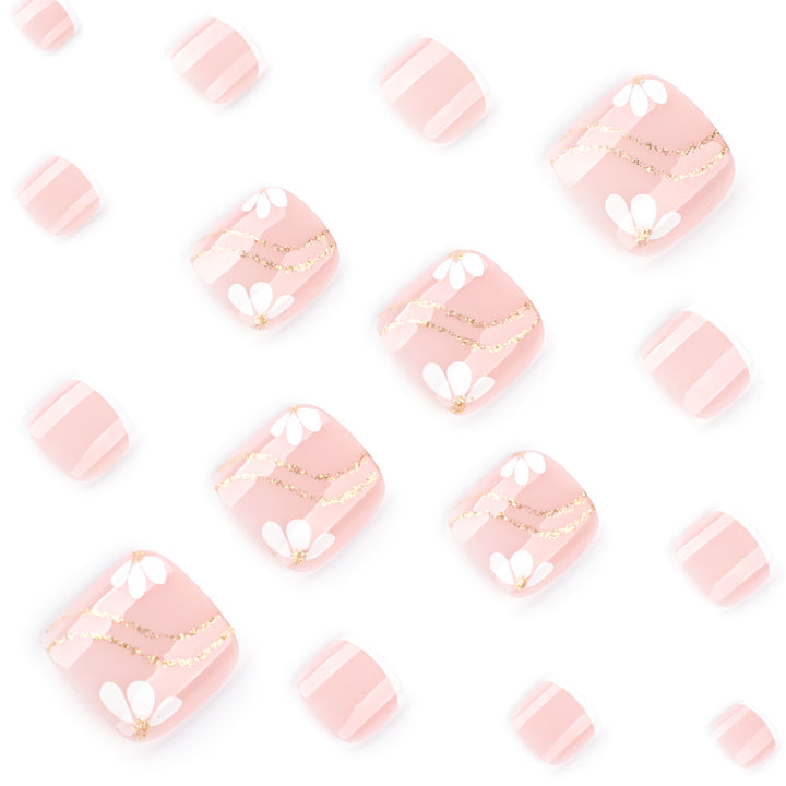 Fußnagelkunst mit eleganten blühenden Designs und Glitzerakzenten Karnz