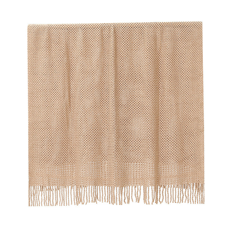 Schwergewicht strukturiert Strickwurfdecke
