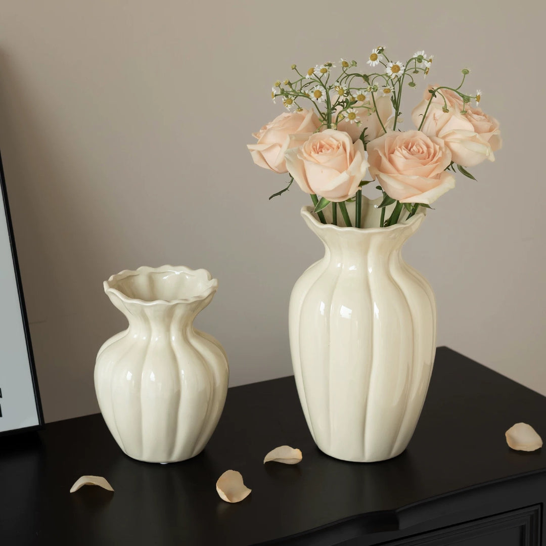 Elegante Ausgestellte Keramikblume Vase