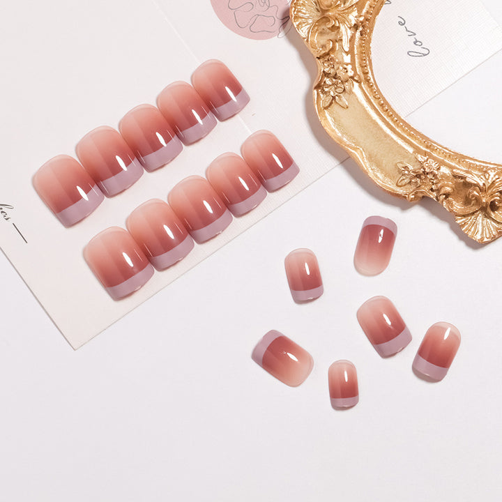 Elegantes Ombre-Nagelkunst-Press-On-Set Karnz