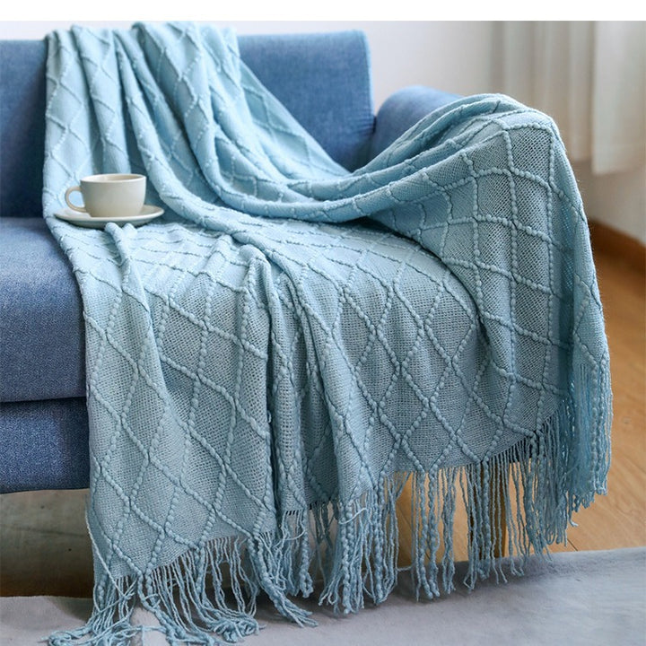 Gemütliche gestrickte Wurfdecke