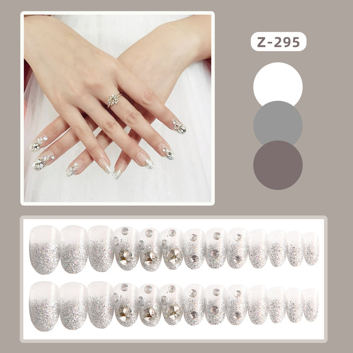 Glitzerndes kunsthandwerkliches Press-On-Nagelset Karnz