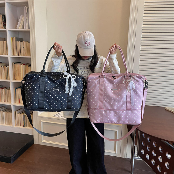 Stilvolle gepunktete Wochenend-Duffel-Tasche Karnz