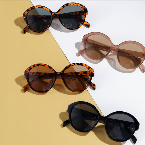 Damen runde modische Sonnenbrille mit auffälligem Leopardenmuster Karnz