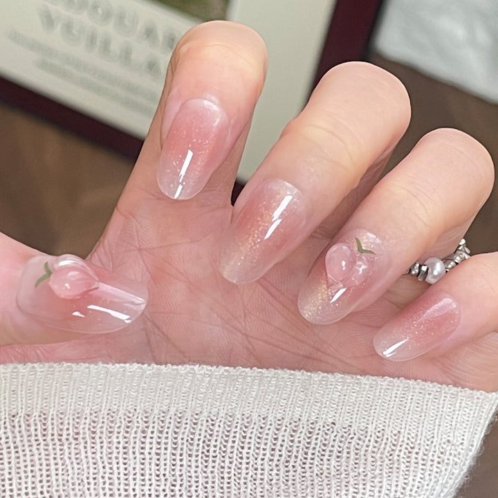 Künstlerisches Kirschblüten Press-On Nagel Set Karnz