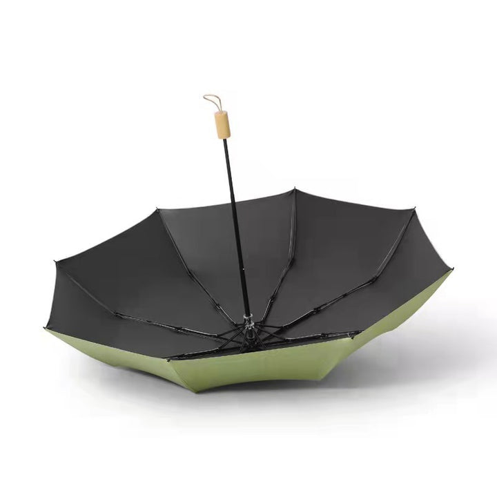 Damen Urbaner Faltbarer Regenschirm mit Holzgriff Karnz