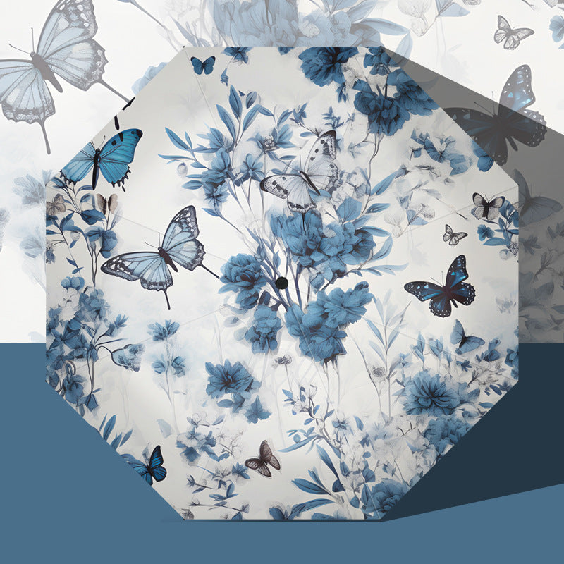 Damen eleganter Regenschirm mit floralen Design Karnz