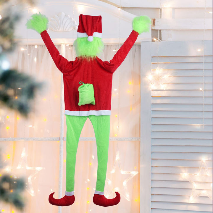 Lustiger Weihnachtsstrumpf mit Grinch-Motiv
