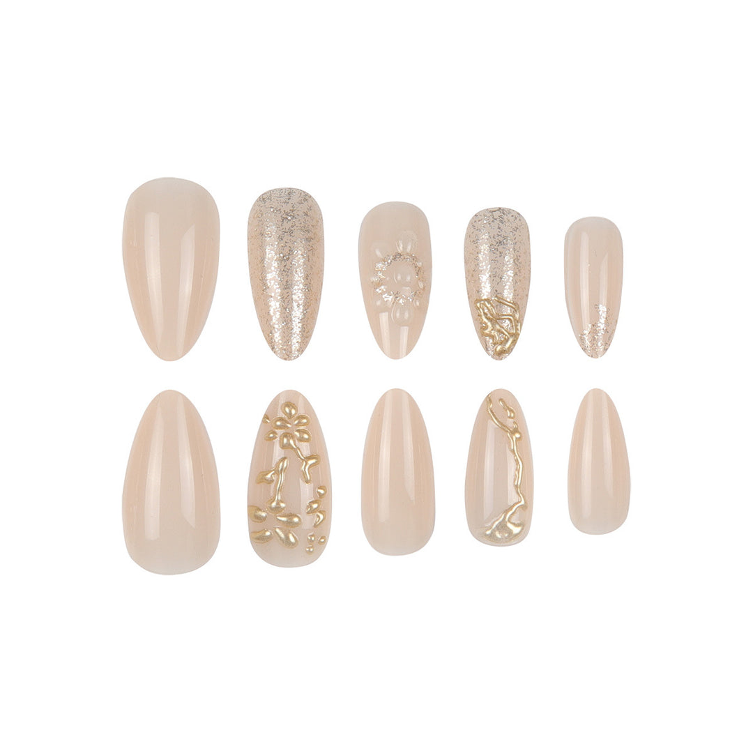 Dekorativer Press-On Nagelset Karnz