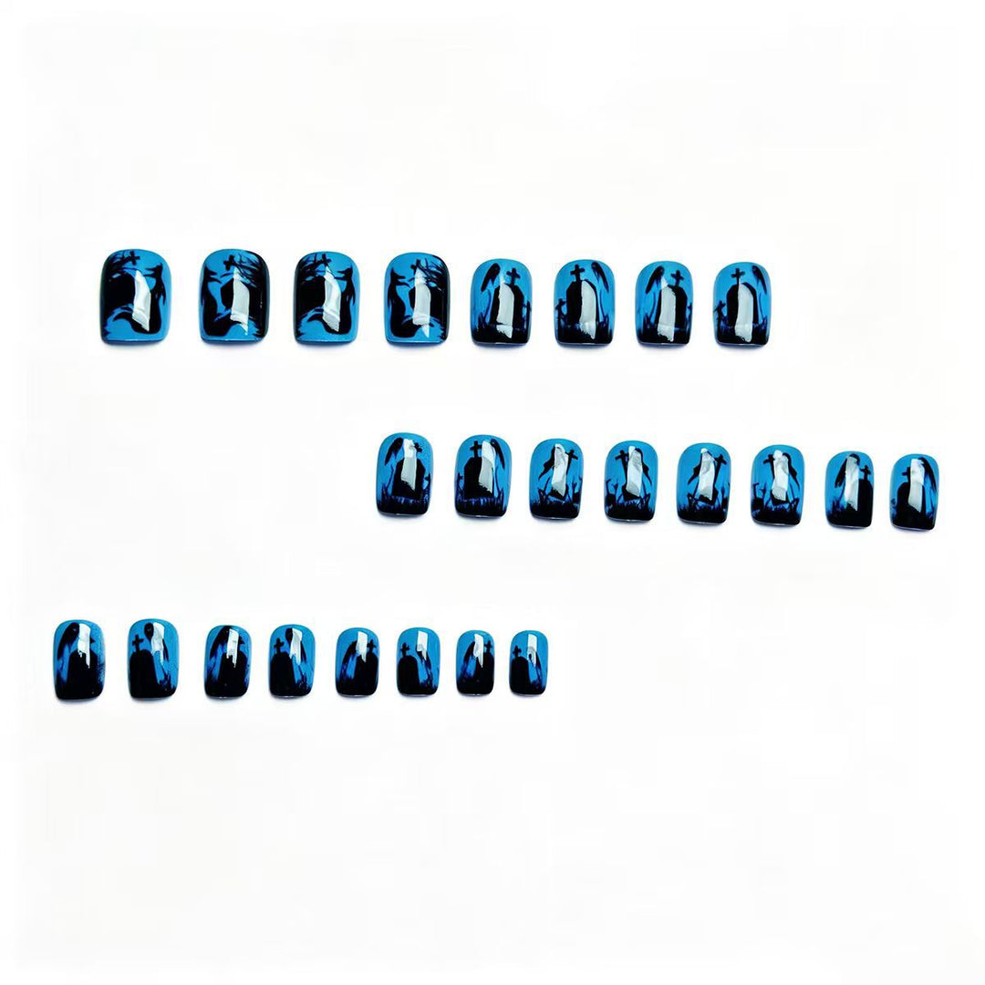 Kreative Halloween-Kunstnägel mit Geisterhaftem Grabstein-Design Karnz