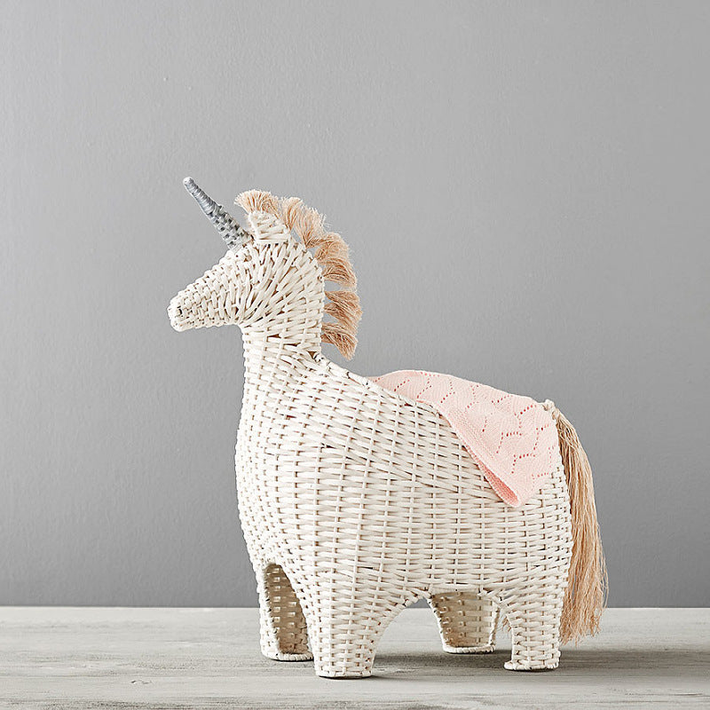 Verspielter Dekorationskorb im Einhorn-Design Karnz