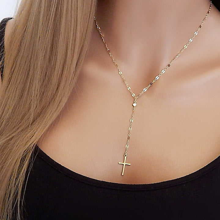 Zart Kreuz Lariat Halskette Karnz