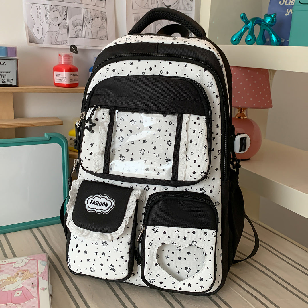 Stylische Sternen-Print Freizeit-Rucksack Karnz