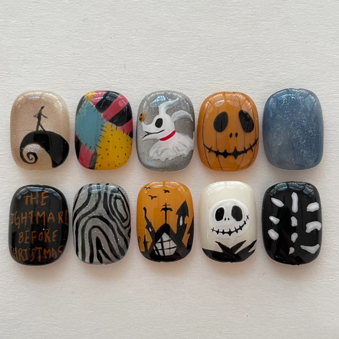 Themen Press-On Nagel Set mit Halloween-Motiven Karnz