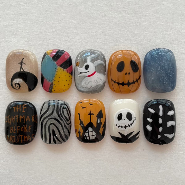 Themen Press-On Nagel Set mit Halloween-Motiven Karnz