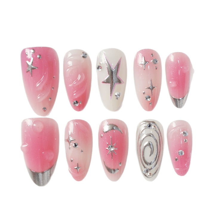 Künstlerisches Stern-Verziertes Press-On Nageldesign Karnz