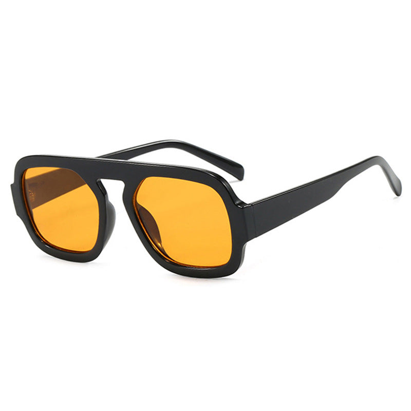 Damen stylische quadratische Sonnenbrille mit breitem Rahmen und UV-Schutz Karnz