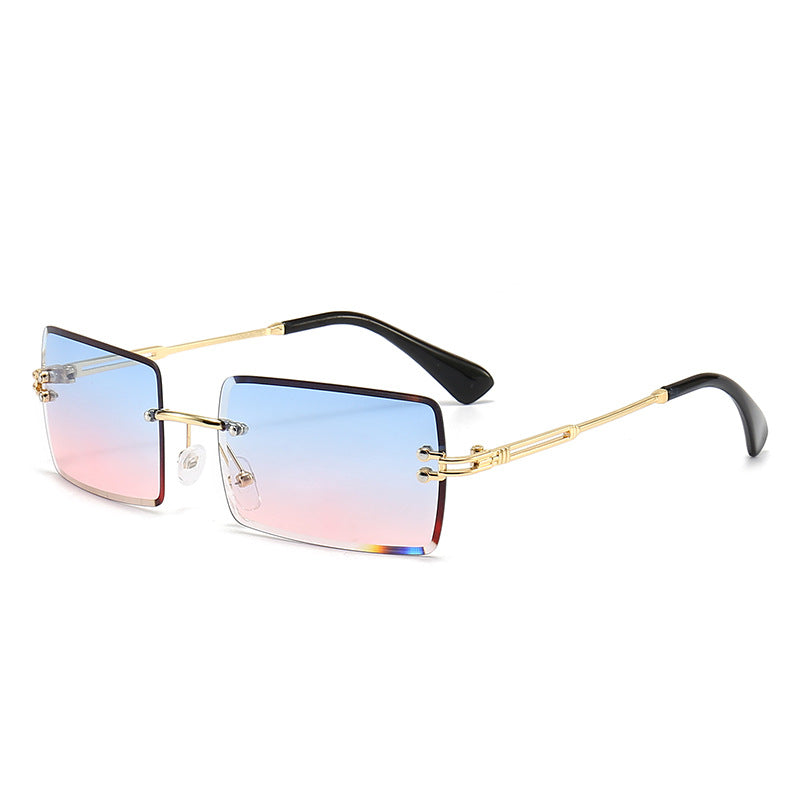 Damen modische rechteckige Sonnenbrille mit Gradient-Gläsern Karnz