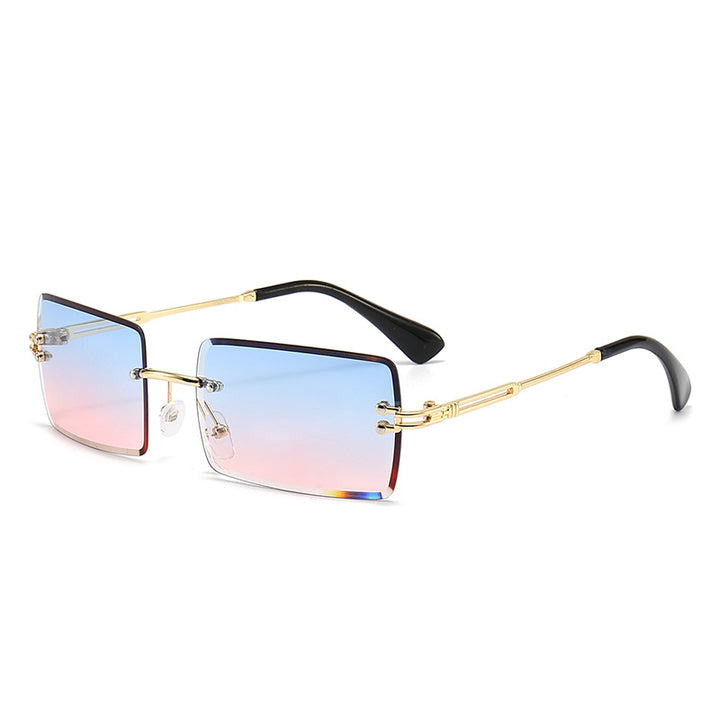 Damen modische rechteckige Sonnenbrille mit Gradient-Gläsern Karnz