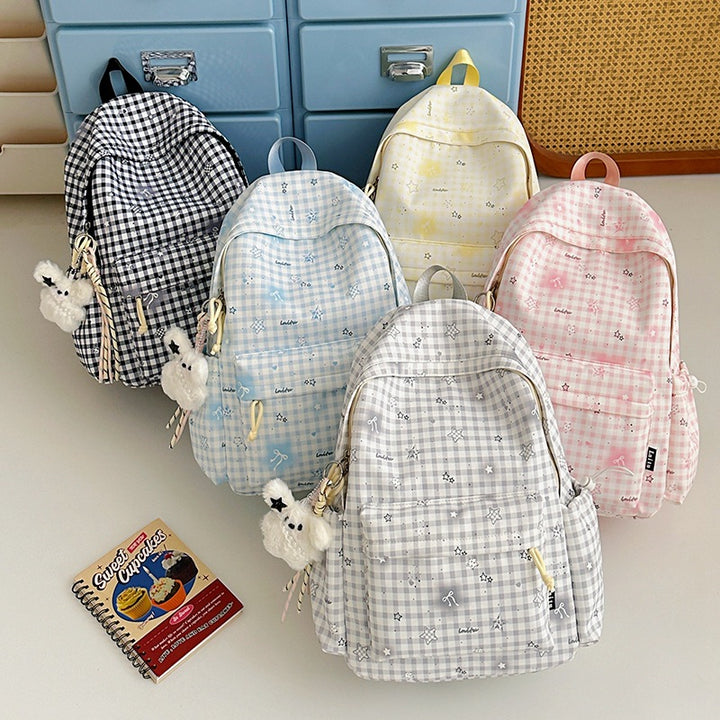 Stylische karierte Druck Rucksack Karnz