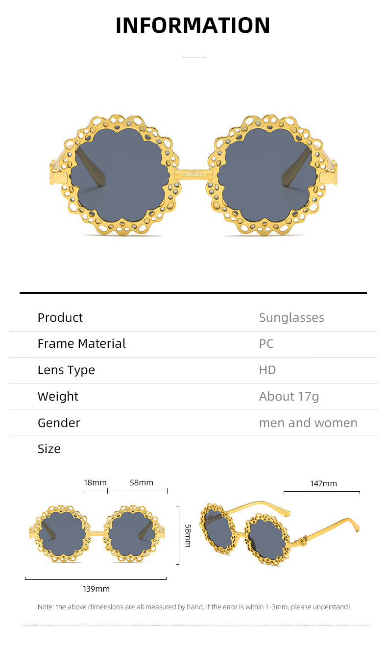 Damen modische Sonnenbrille mit blütenförmigem Rahmen Karnz