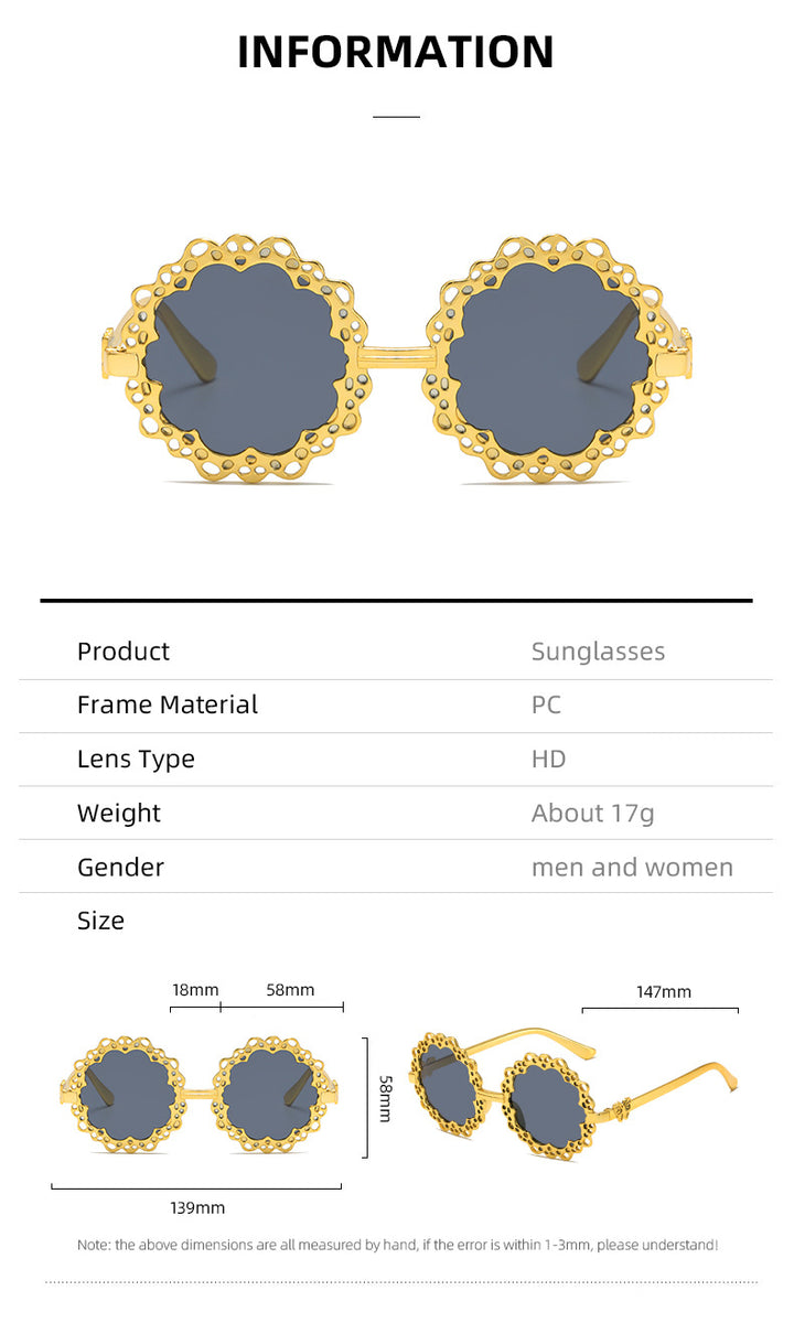 Damen modische Sonnenbrille mit blütenförmigem Rahmen Karnz
