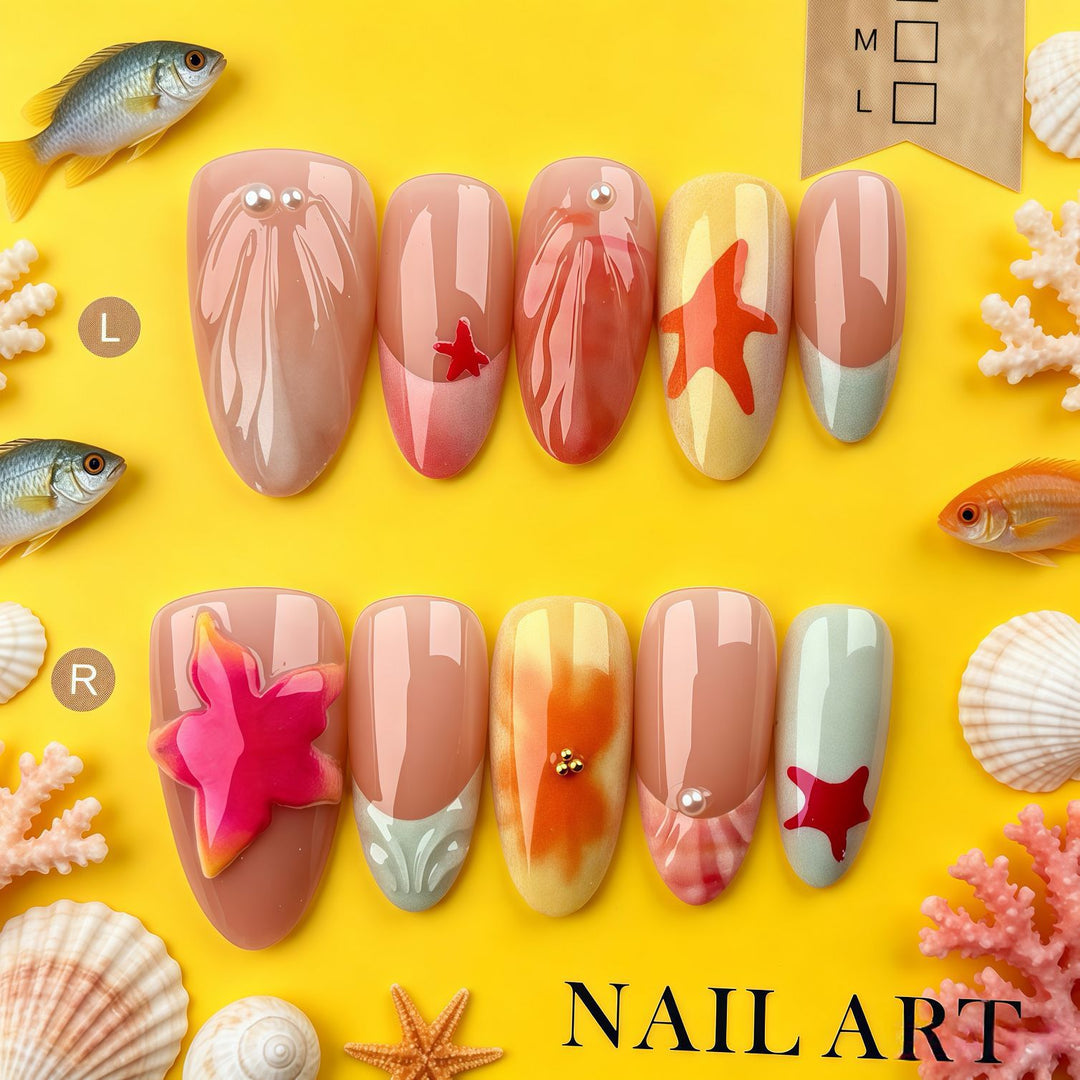 Künstlerisches Press-On-Nagelset 1790745361