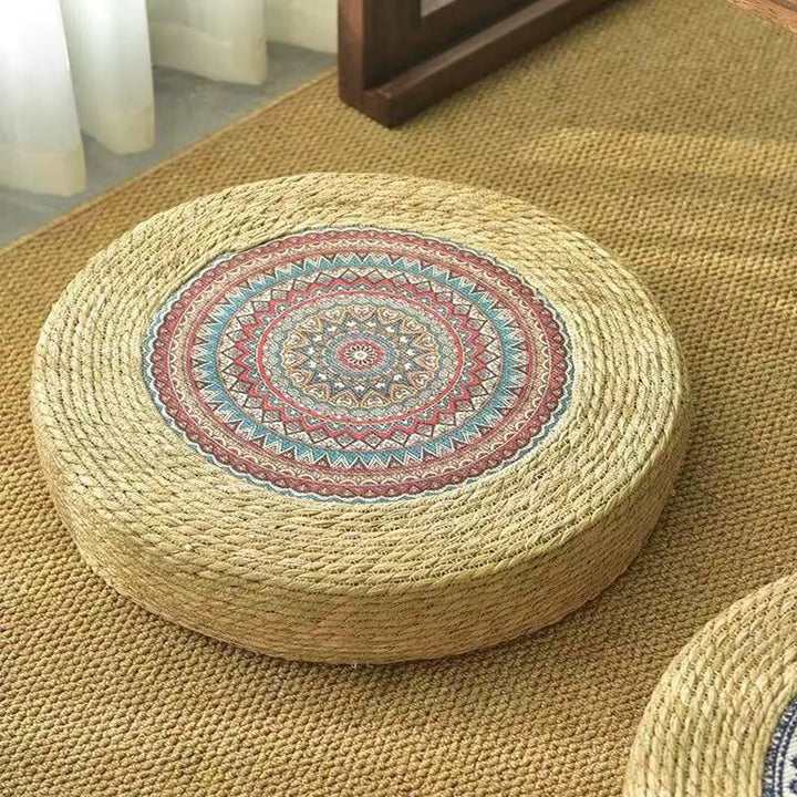 Runder Kunstleder Pouf Karnz