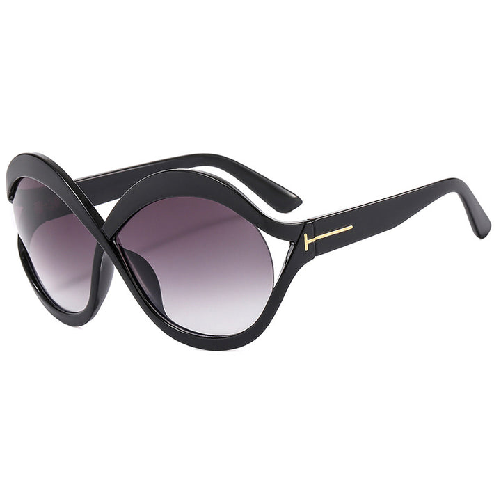Damen extravagante Cat-Eye Sonnenbrille mit geschwungenem Rahmen Karnz