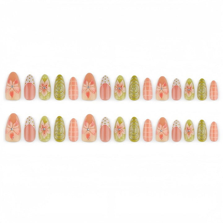 Kreatives Blumen-Nageldesign Karnz
