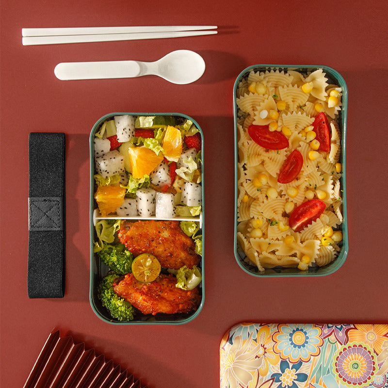 Lebendige dual-schichtige Bento-Lunchbox mit sicherem Riemen