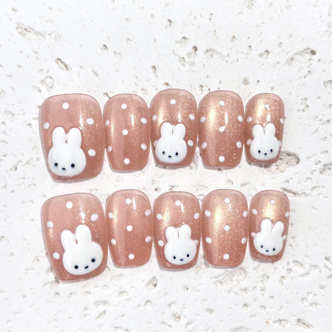 Verspielt Hase-Themen Druck-Nagelset