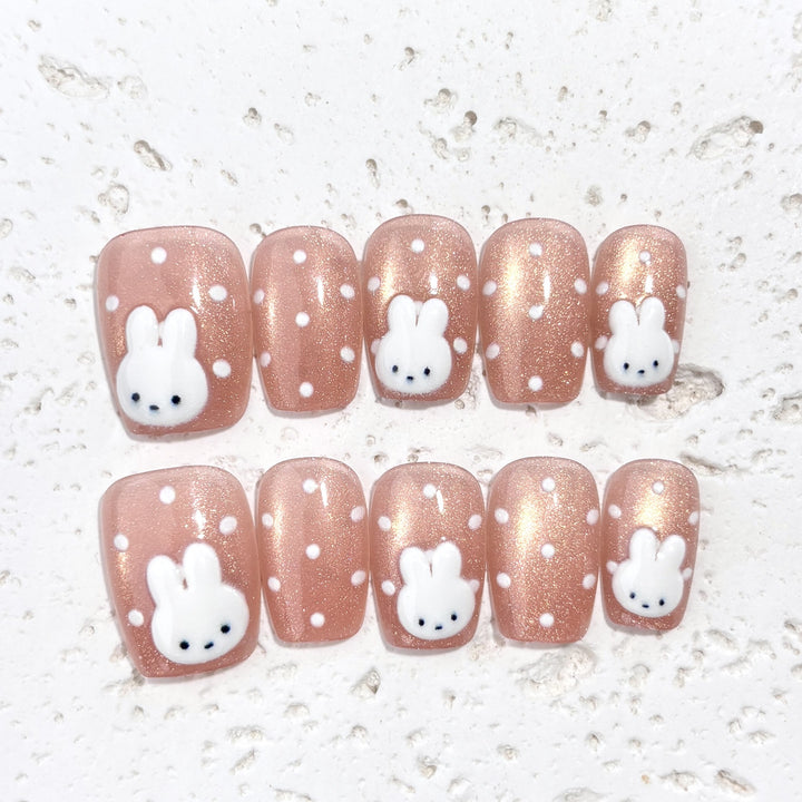 Verspielt Hase-Themen Druck-Nagelset