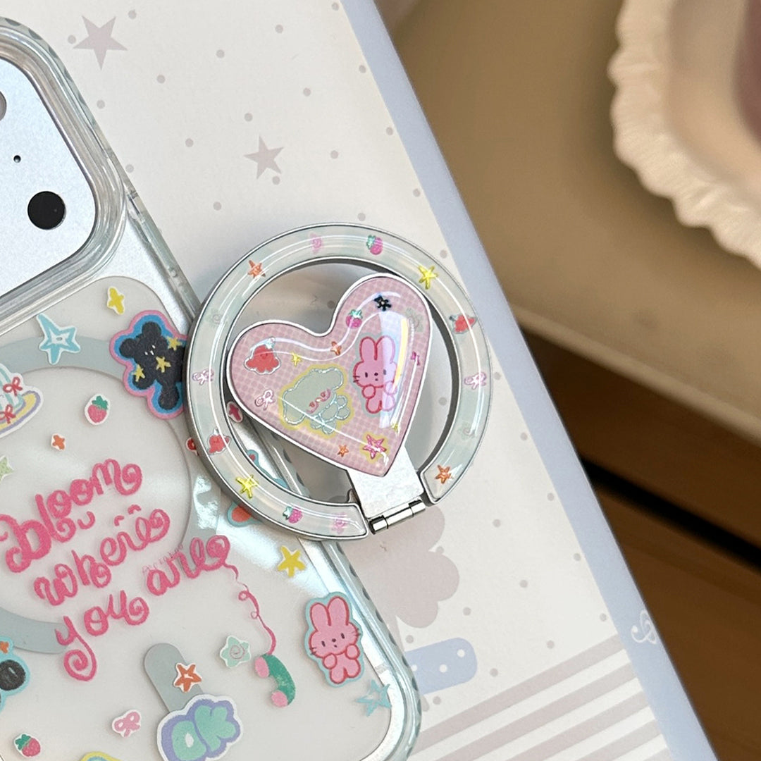 Herzförmiger Smartphone Fingerhalter mit Kawaii Design Karnz