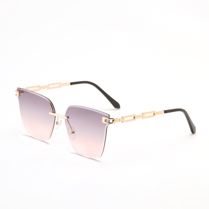 Damen modische Sonnenbrille mit filigranem Rahmen und UV-Schutz Karnz